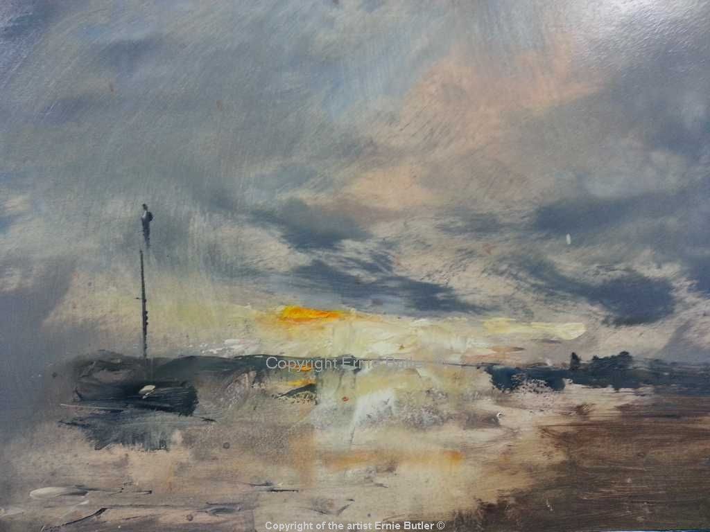 Norfolk Harbour oil painting